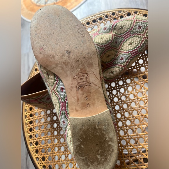 Vintage Zalo Needlepoint Geometrical Pattern Loafers Flats Size 6 Made In Spain - Picture 2 of 9